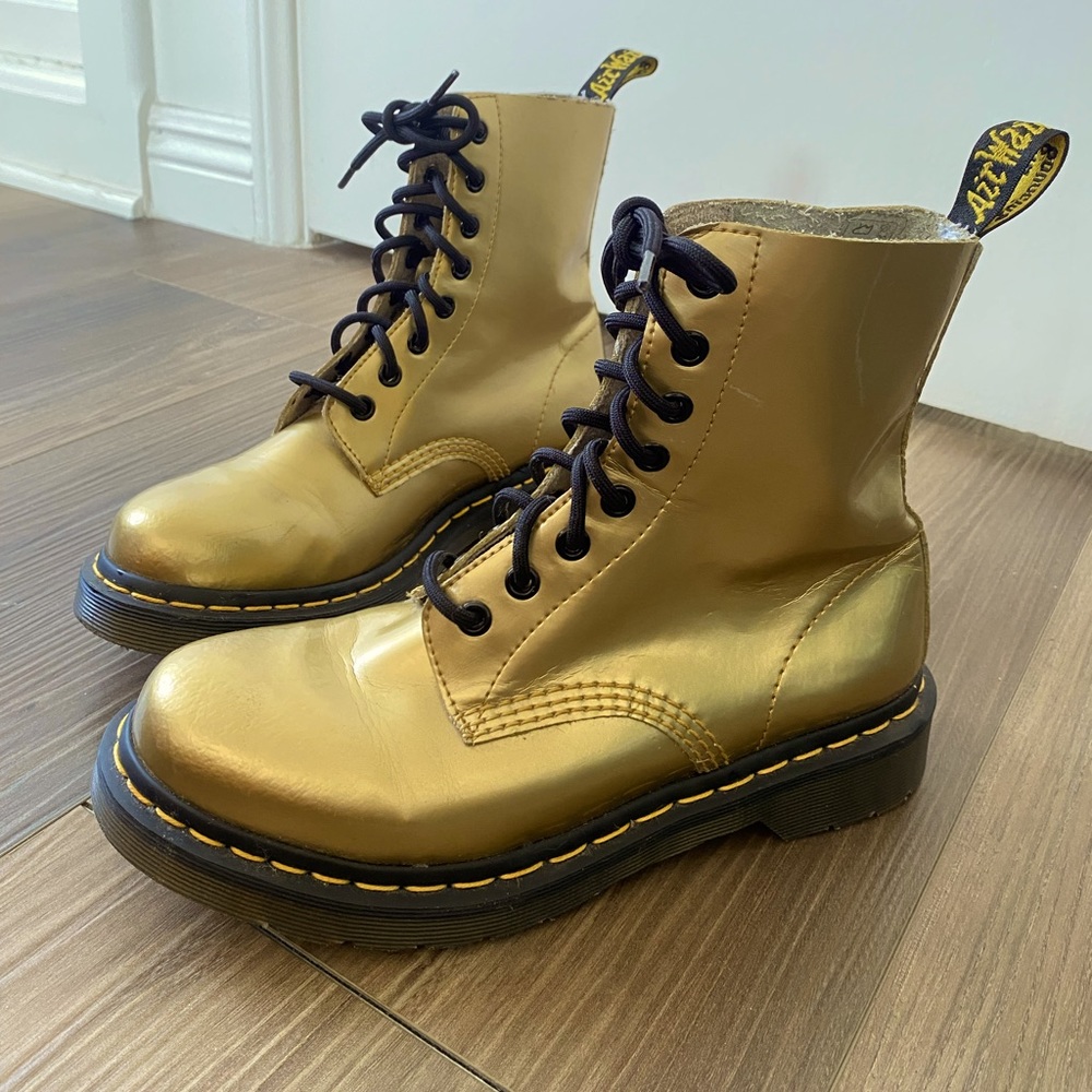 Doc Marten Gold 1460 Pascal 8 Eyelet Lace-Up Boots